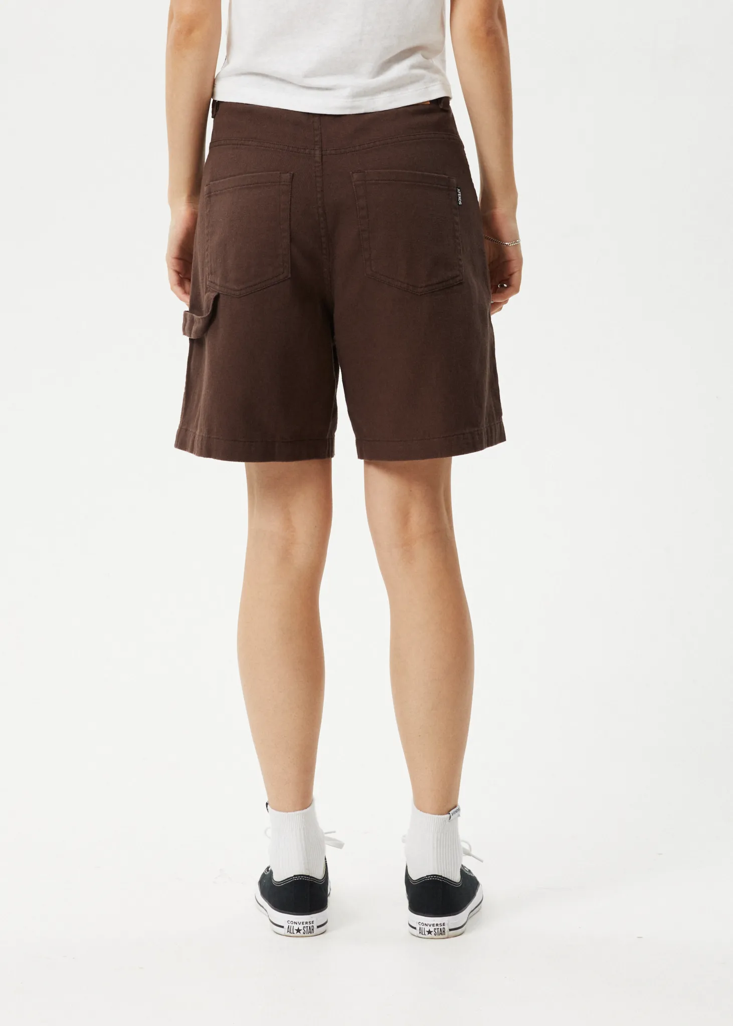 AFENDS Womens Emilie - Canvas Carpenter Short - Coffee