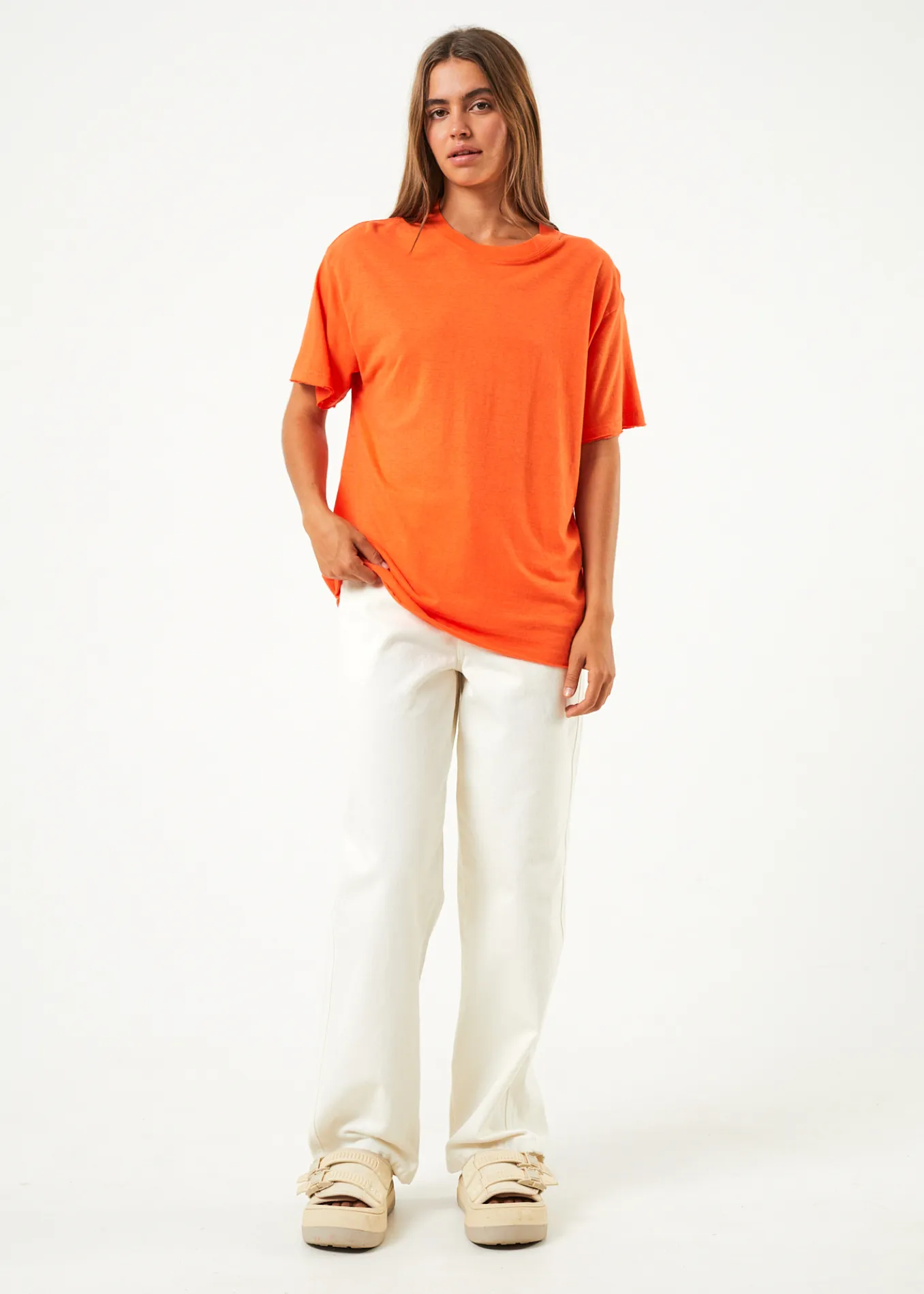 AFENDS Womens Slay - Oversized Tee - Orange