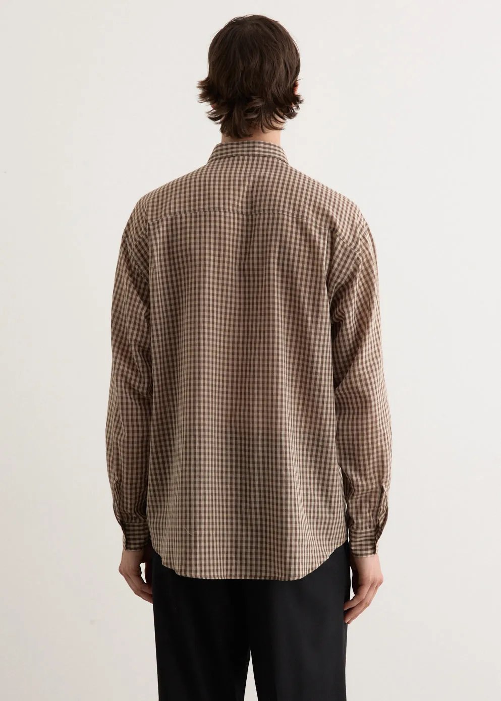 Airy Light Cotton Check Big Shirt