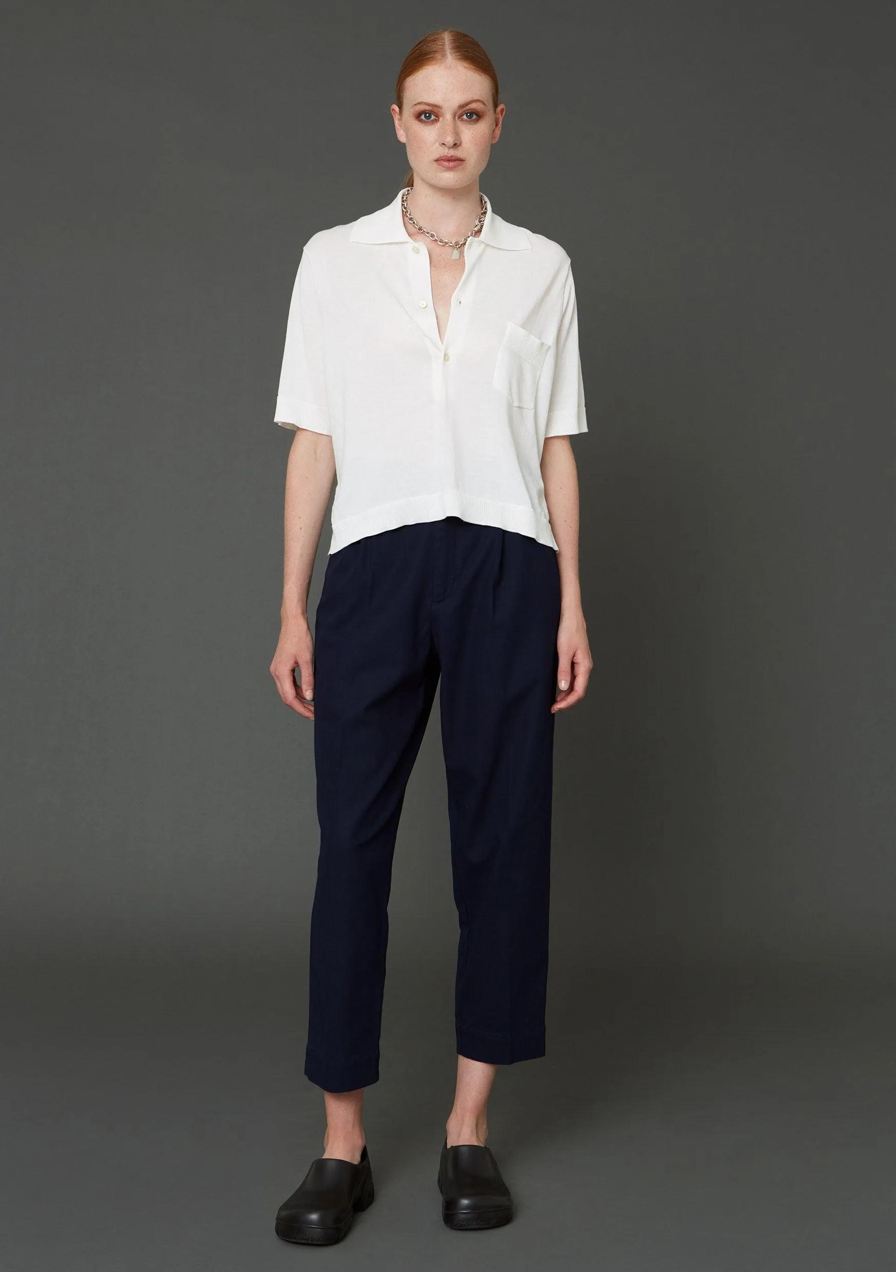 Alta Trousers - Navy - Cotton
