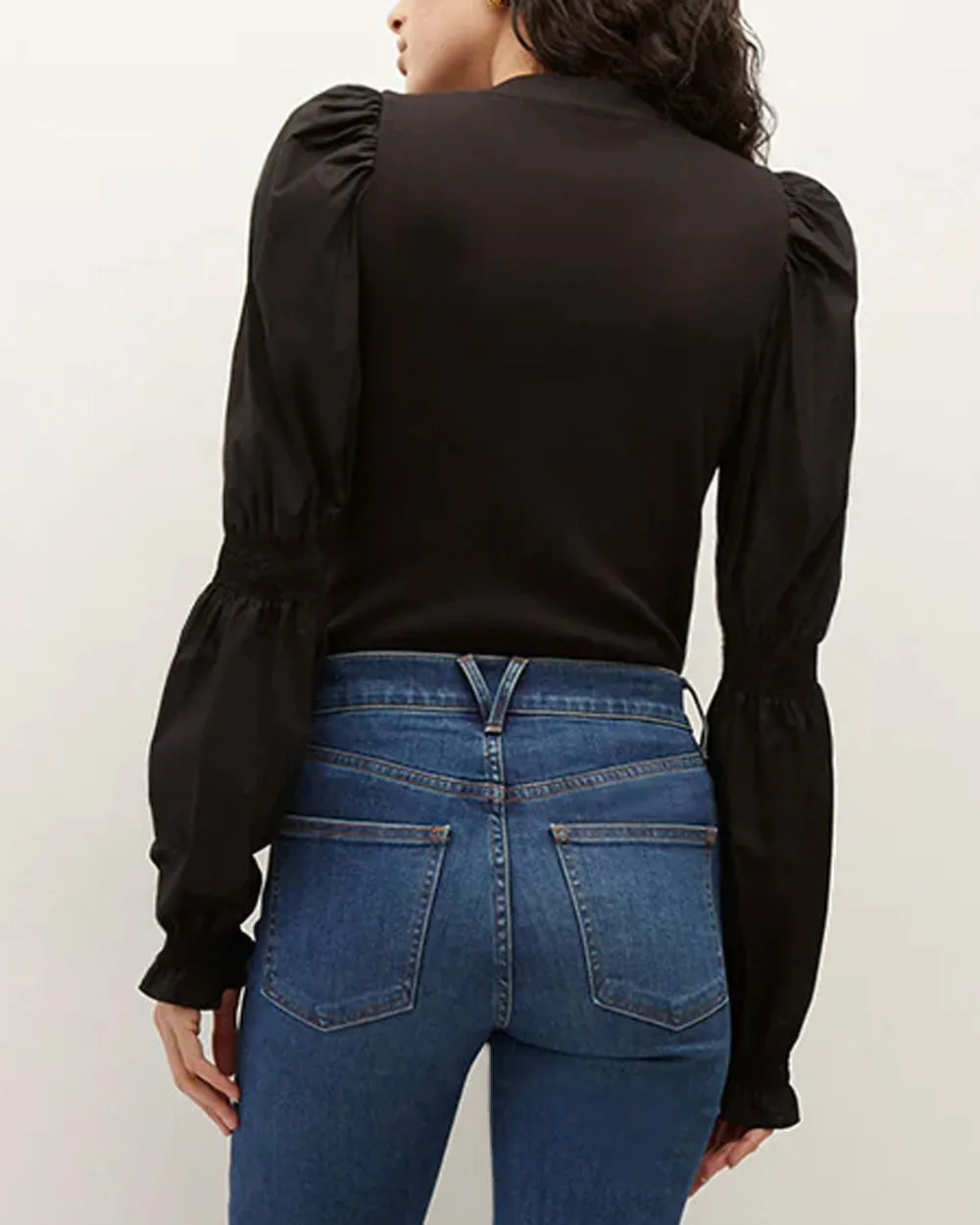 Black Effy Puff Sleeve Top