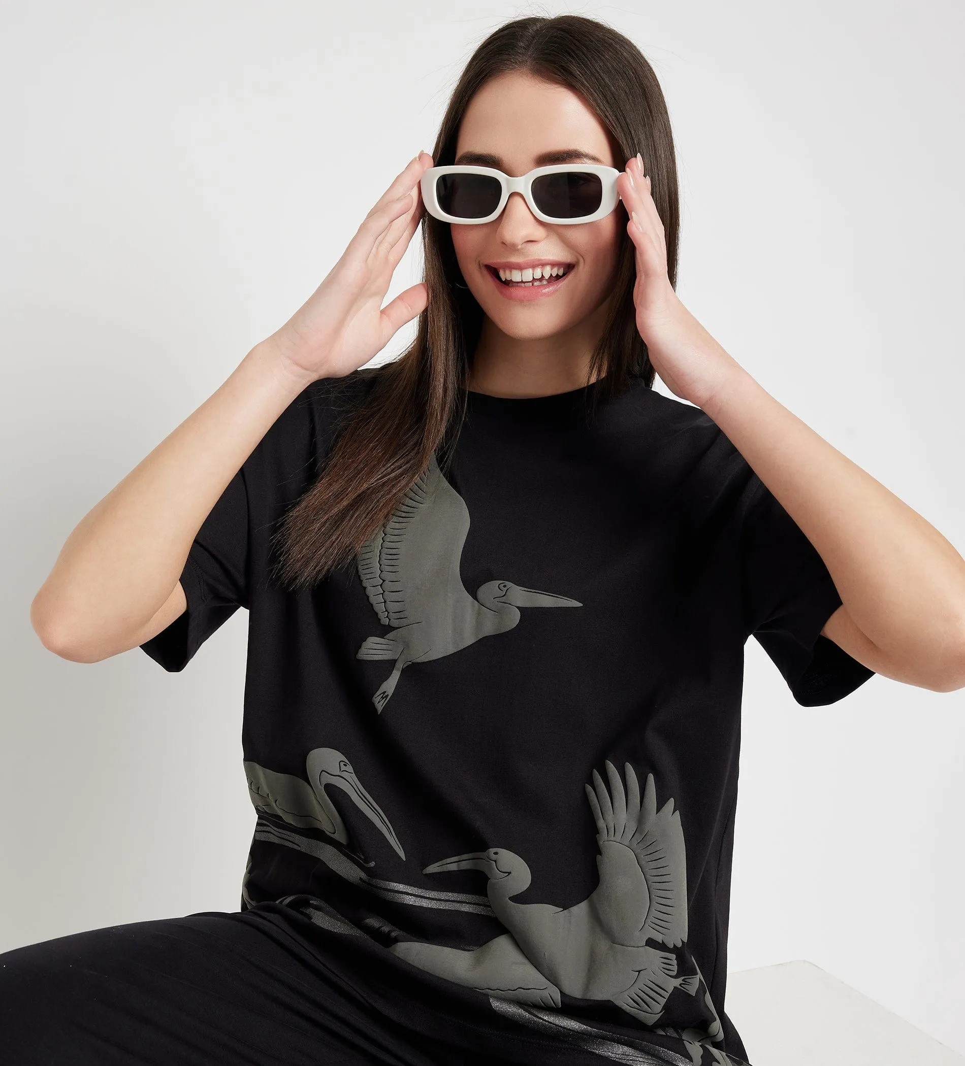 Black Monochrome Oversize Tee
