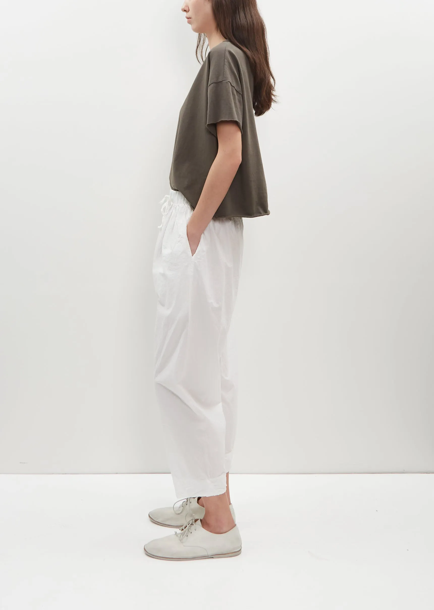 Braghe Tissue Cotton Pants — Milk