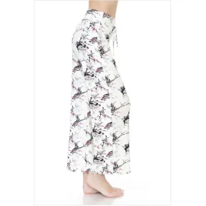 Buttery Soft Lounge / Pyjama Pants - Ivory Abstract Floral