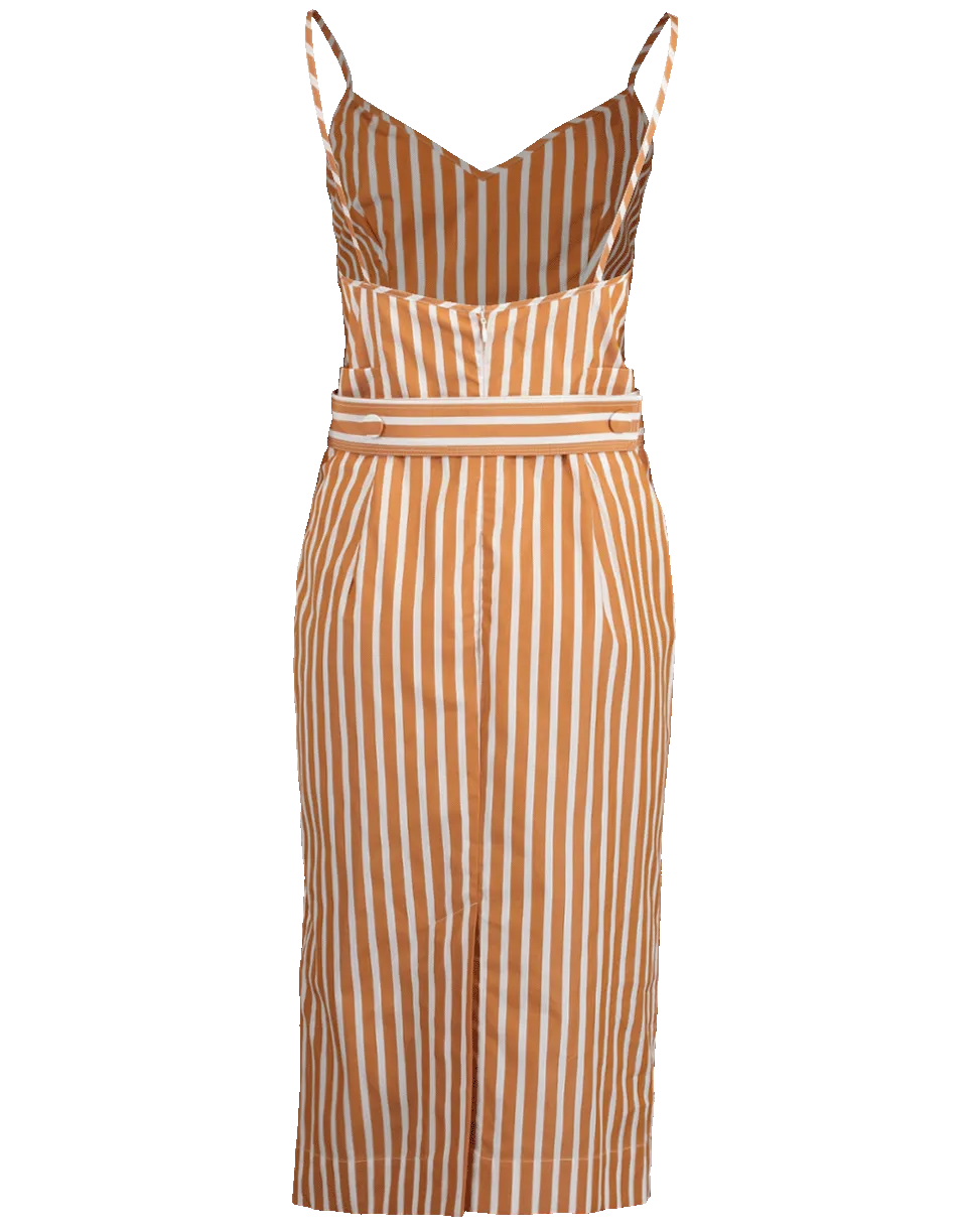 Cami Pleated Front Midi Dress