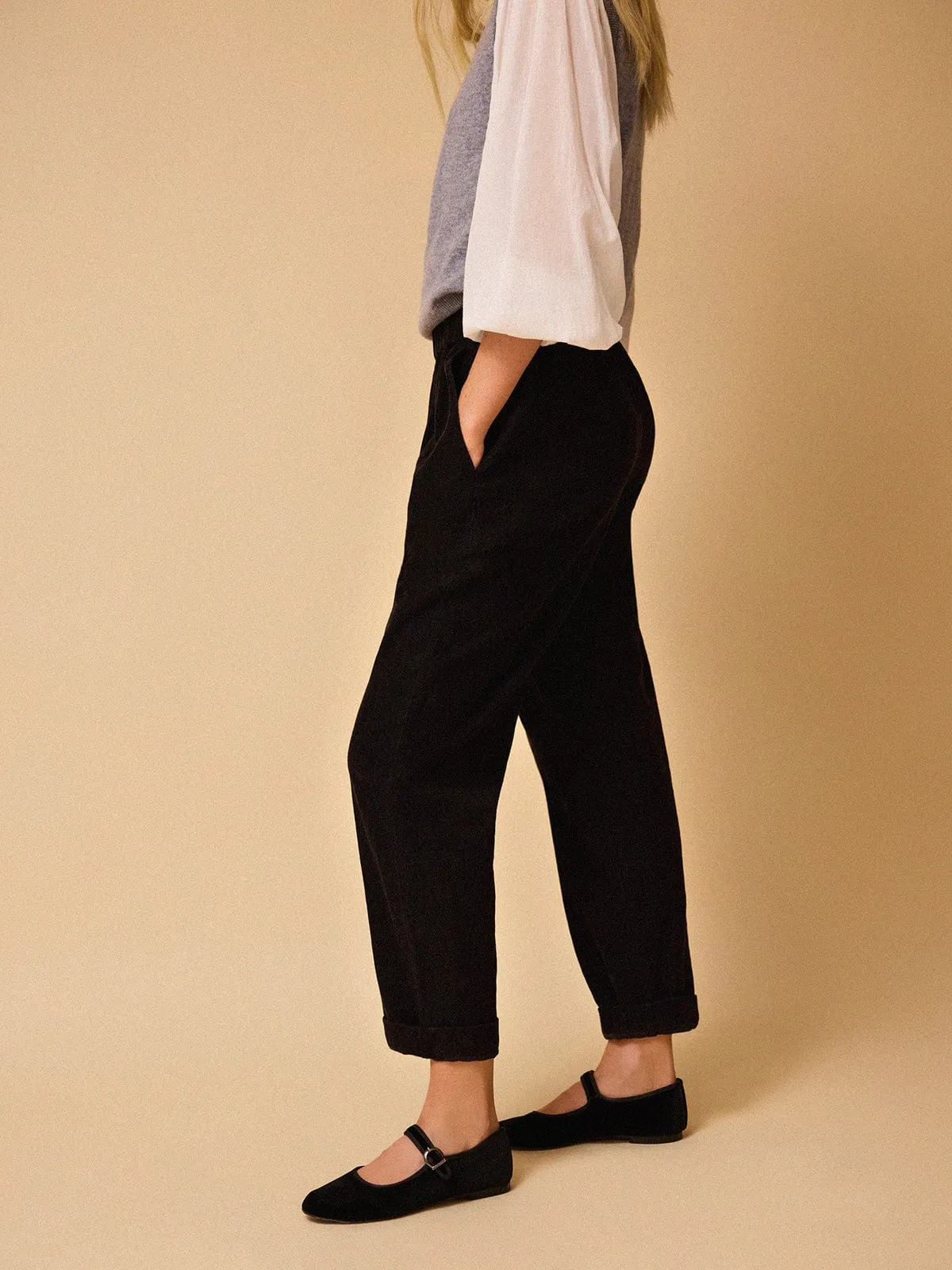 Carrie Cord Jogger - Black