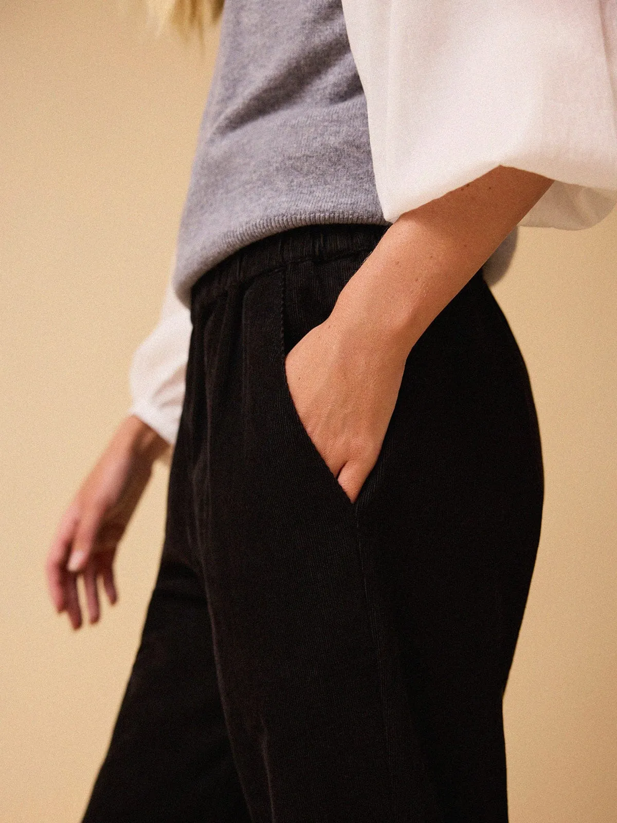 Carrie Cord Jogger - Black