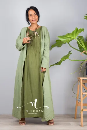 Cotton open front cardigan