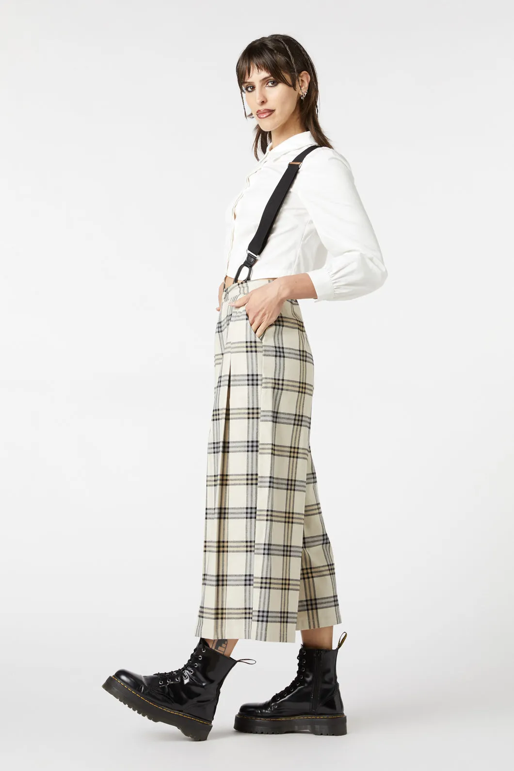 Crescent Tartan Pleated Culottes
