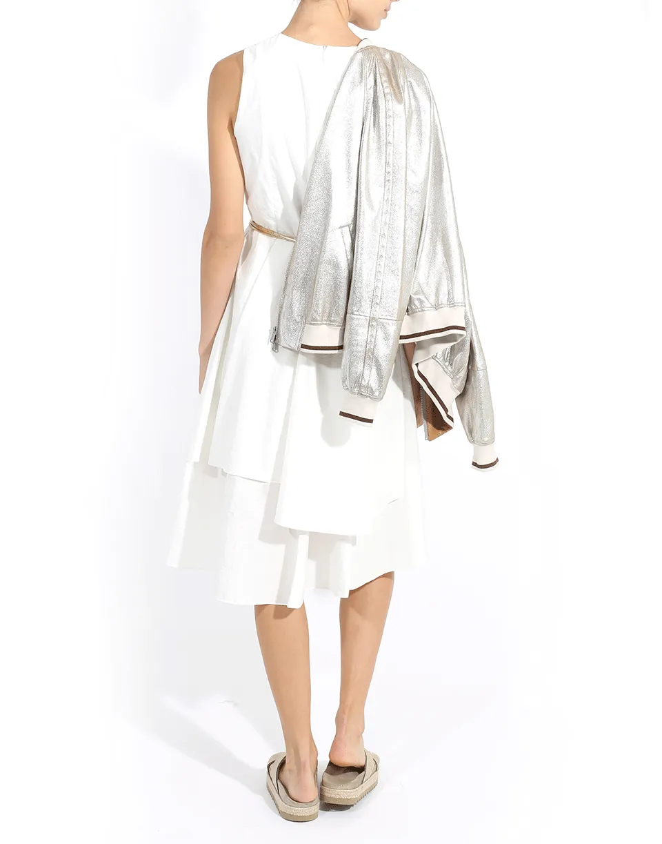 Crinkle Asymmetrical Tiered Dress