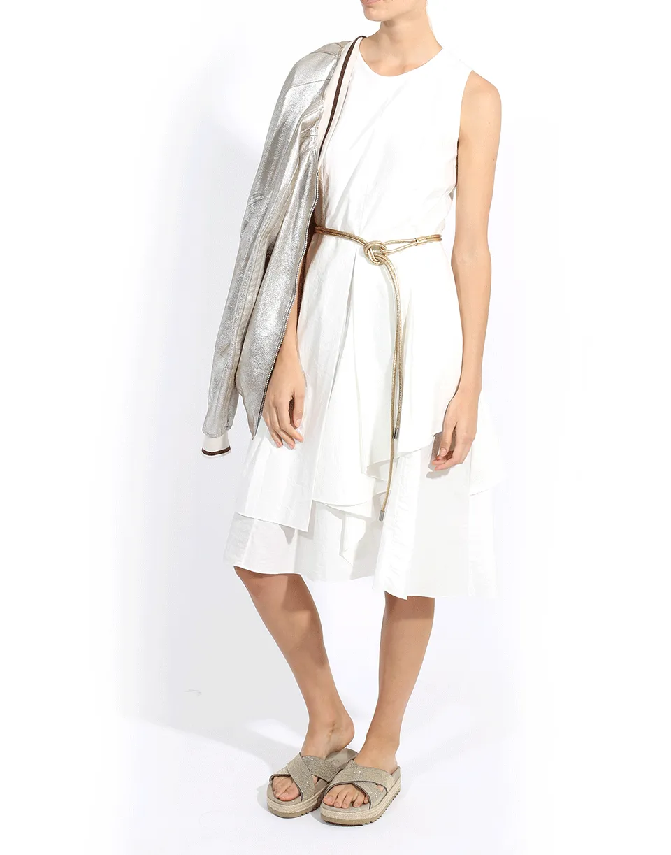 Crinkle Asymmetrical Tiered Dress