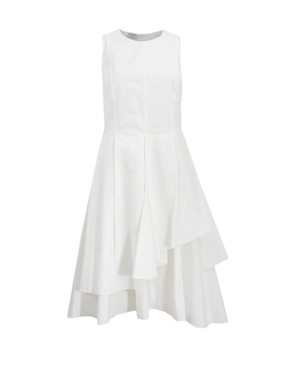 Crinkle Asymmetrical Tiered Dress
