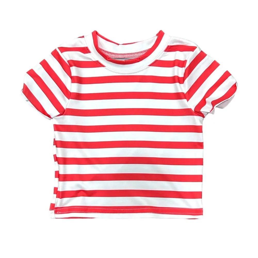 Crop Tee - Red Stripe
