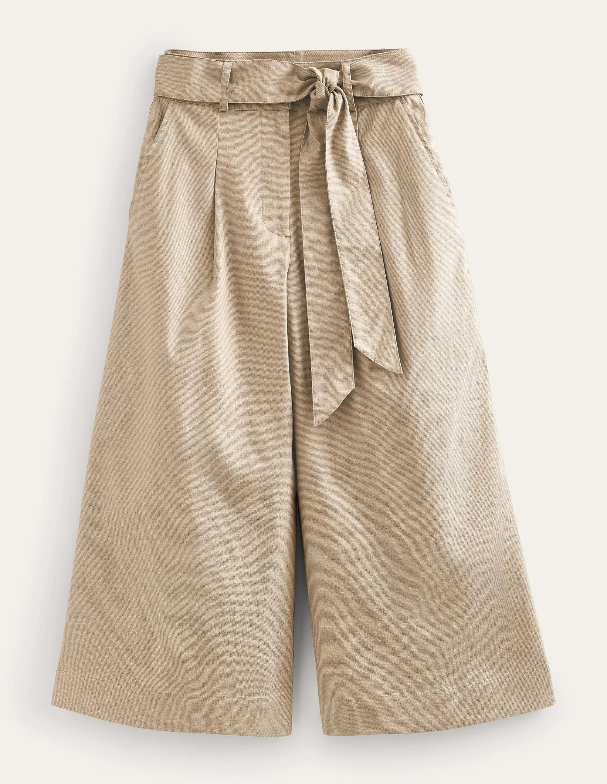 Cropped Wide-Leg Trousers-Rope