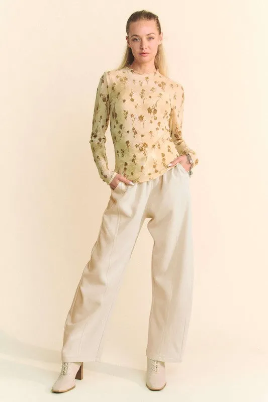 Drawstring Wide Leg Sweatpants