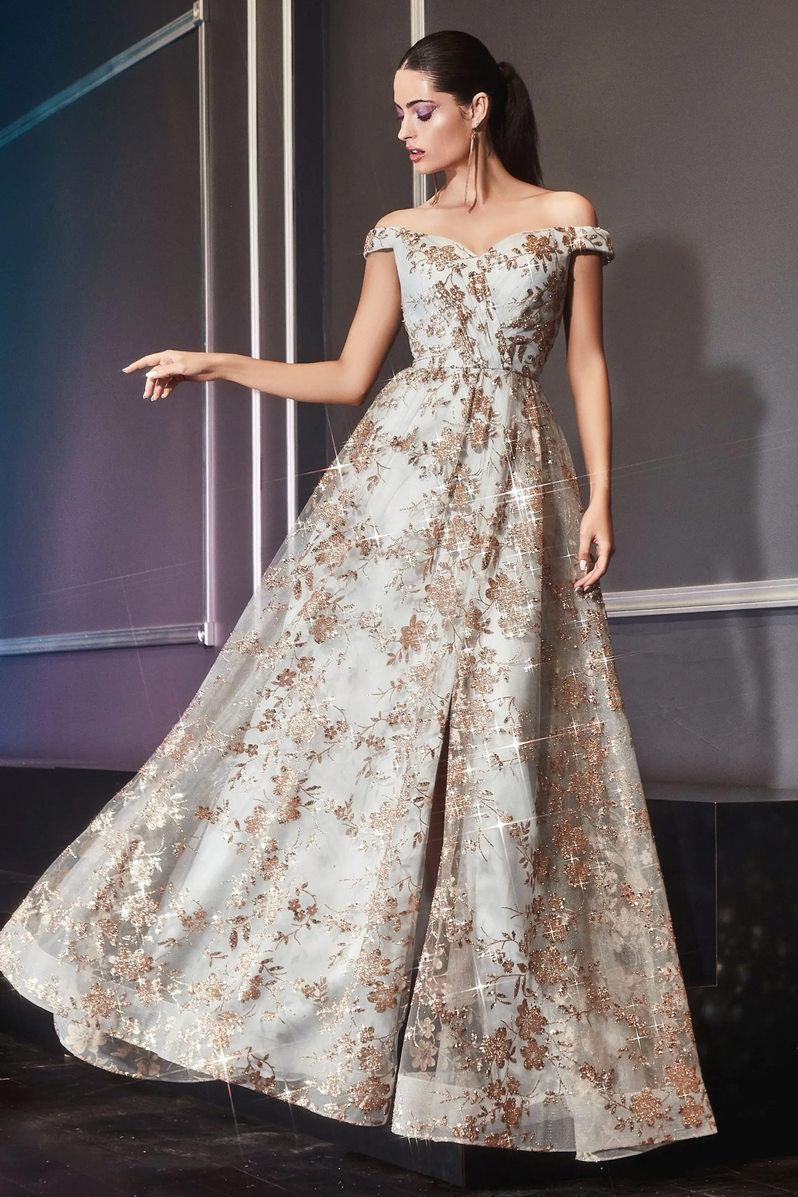 Embellished Print A-Line Dress