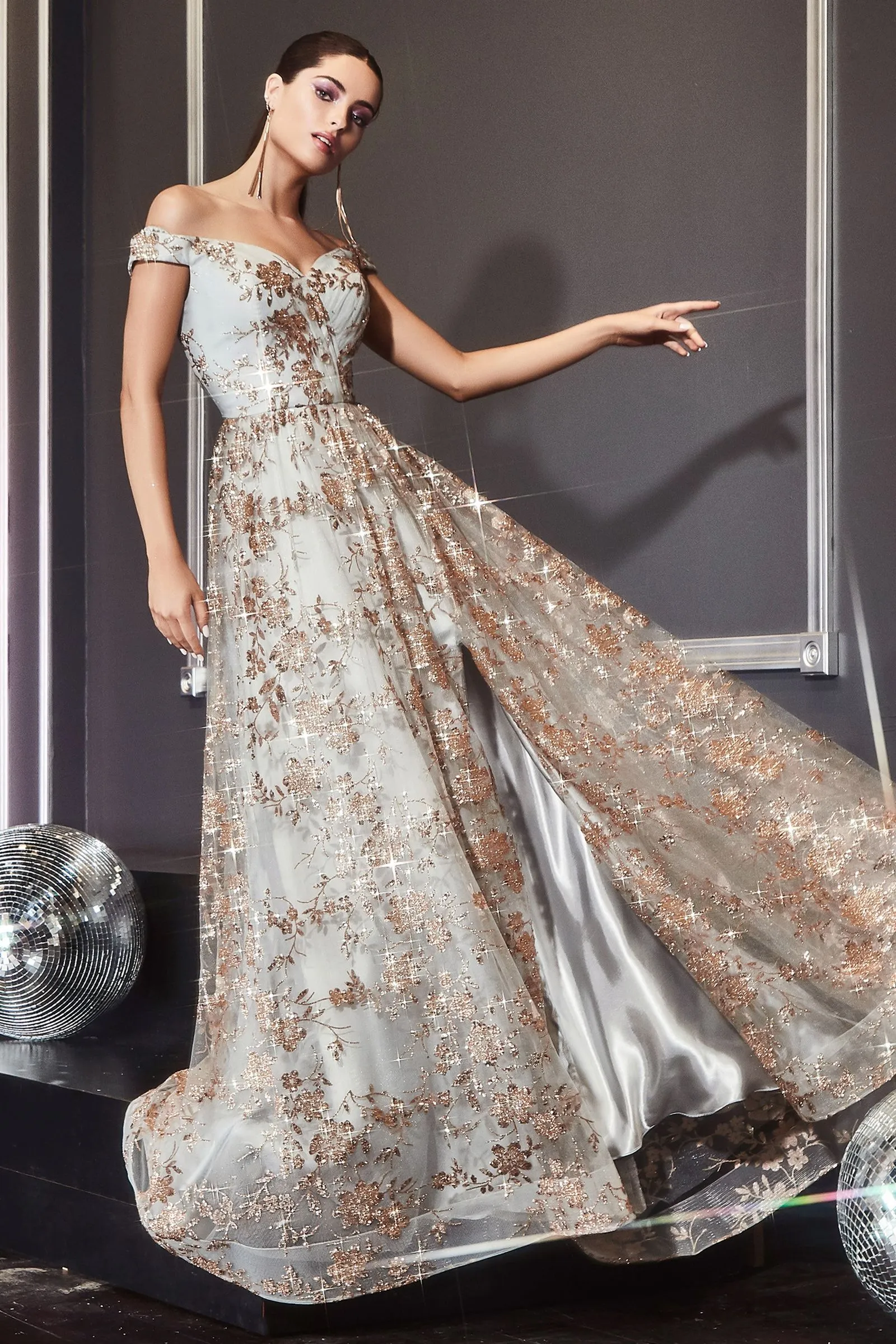 Embellished Print A-Line Dress