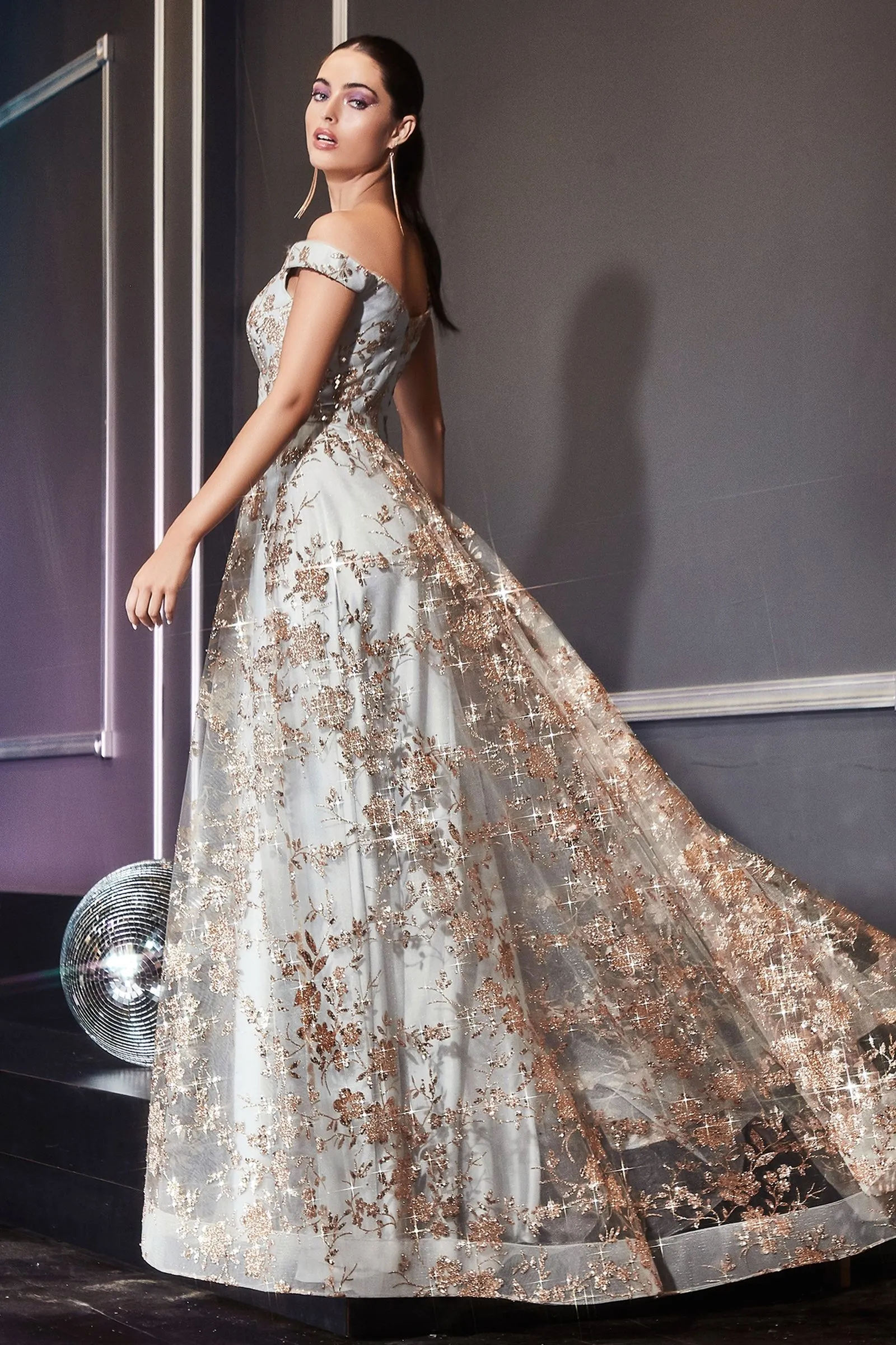 Embellished Print A-Line Dress
