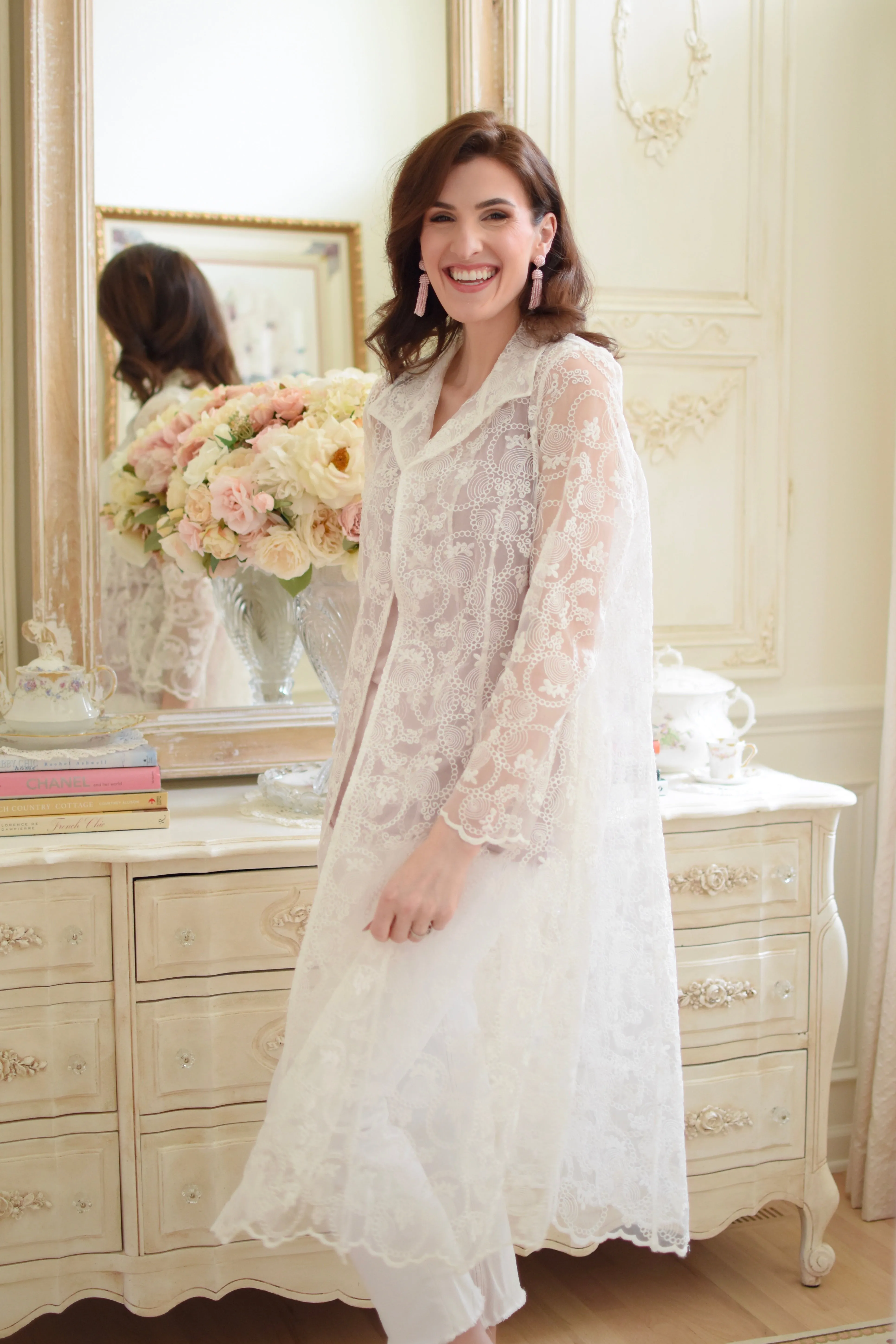 Embroidered Organza Duster