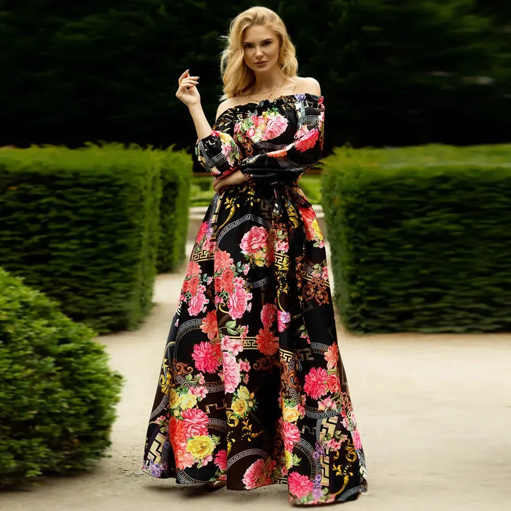Floral Off Shoulder Maxi Dress