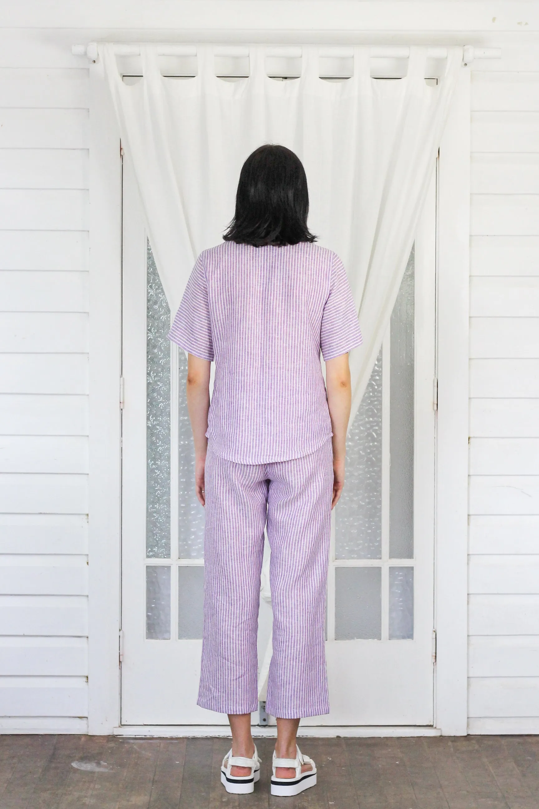 Grace Trousers- Lilac Stripe