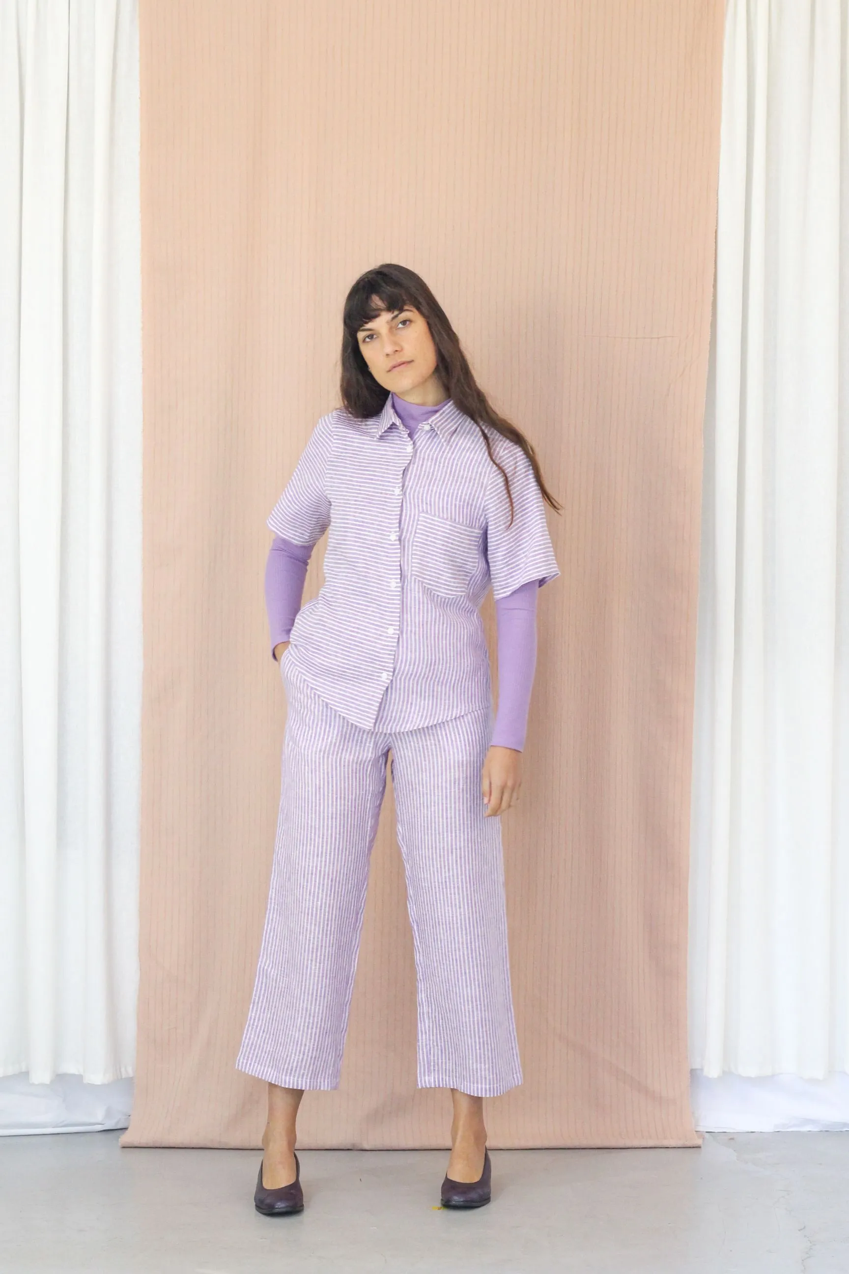 Grace Trousers- Lilac Stripe