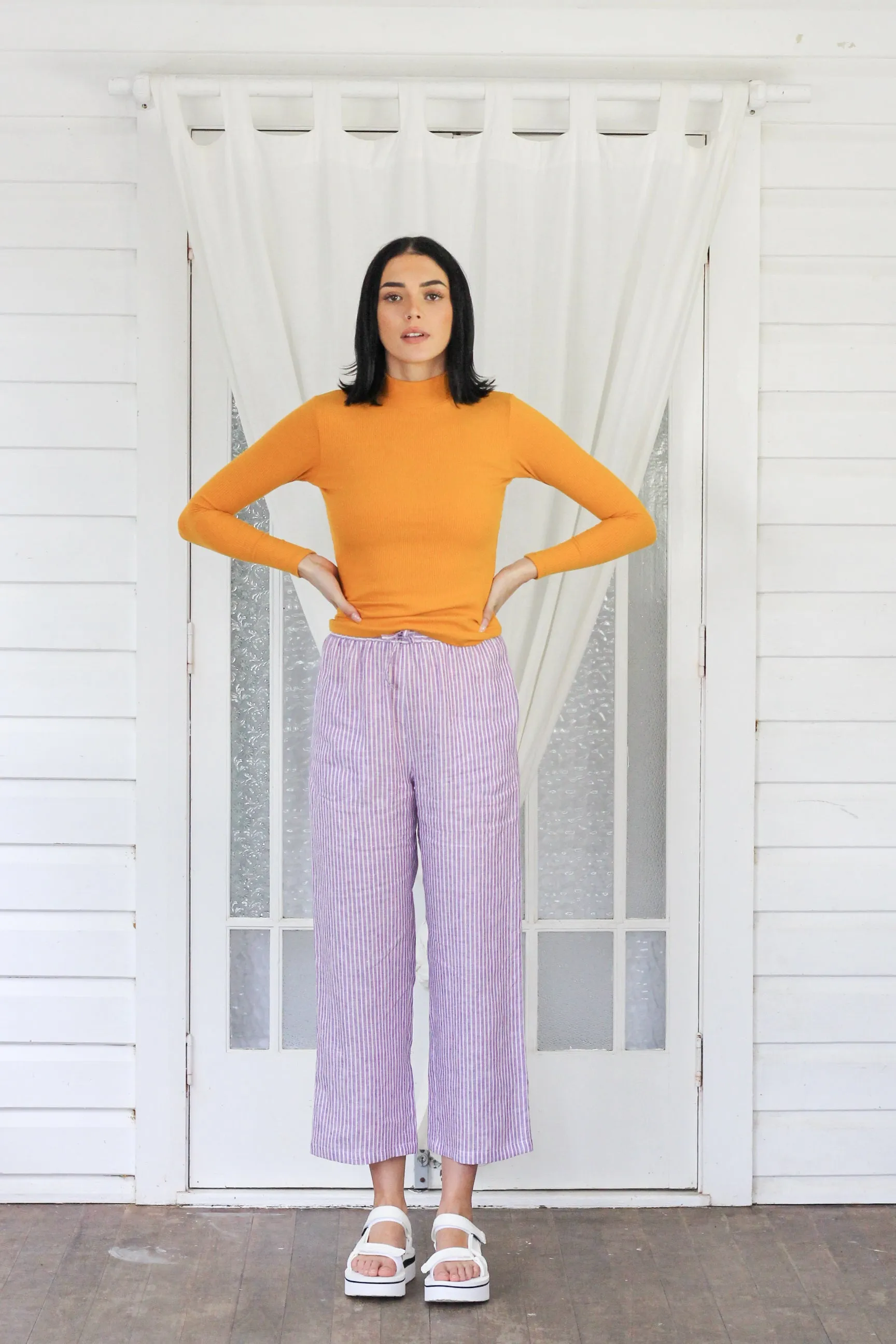 Grace Trousers- Lilac Stripe