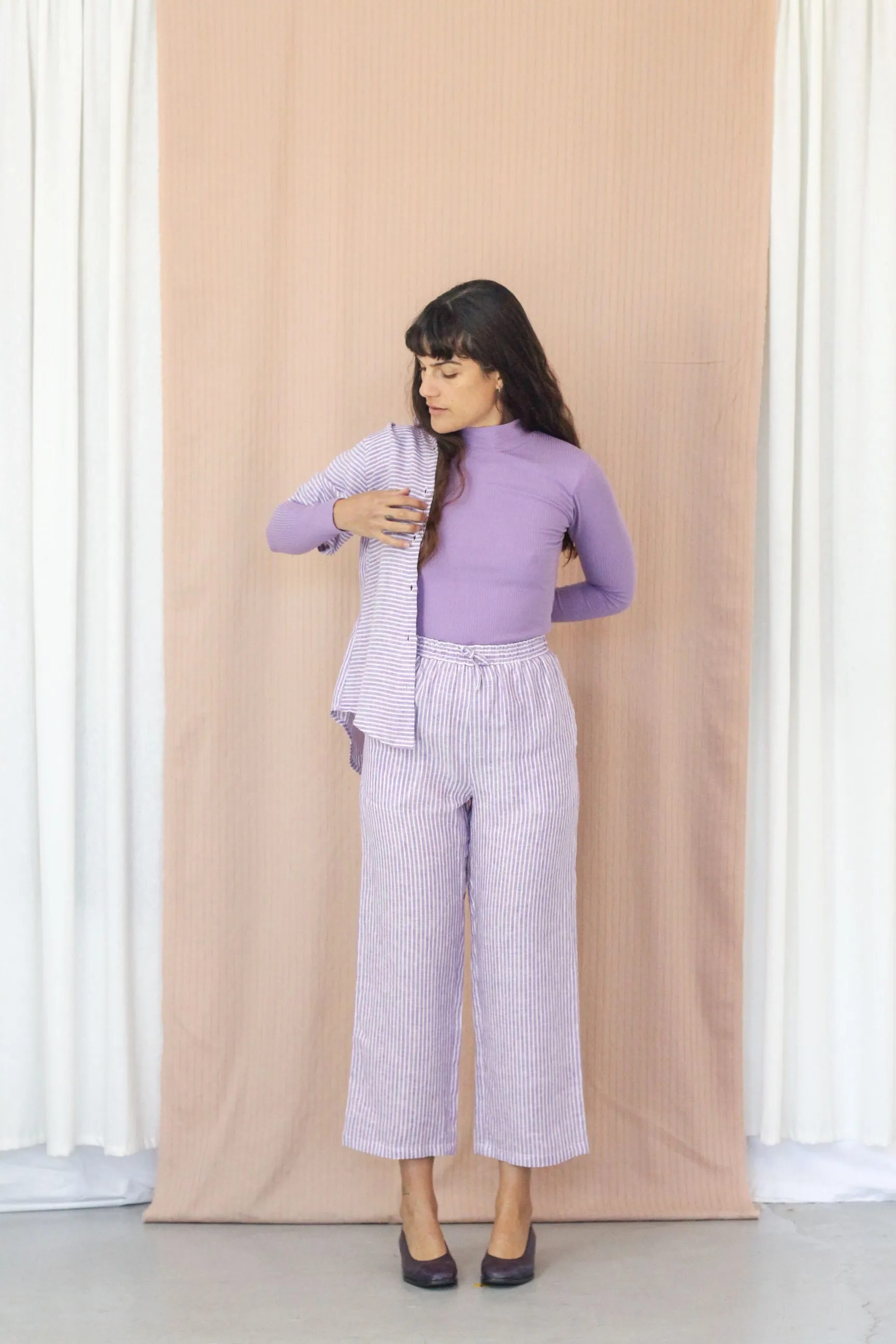 Grace Trousers- Lilac Stripe