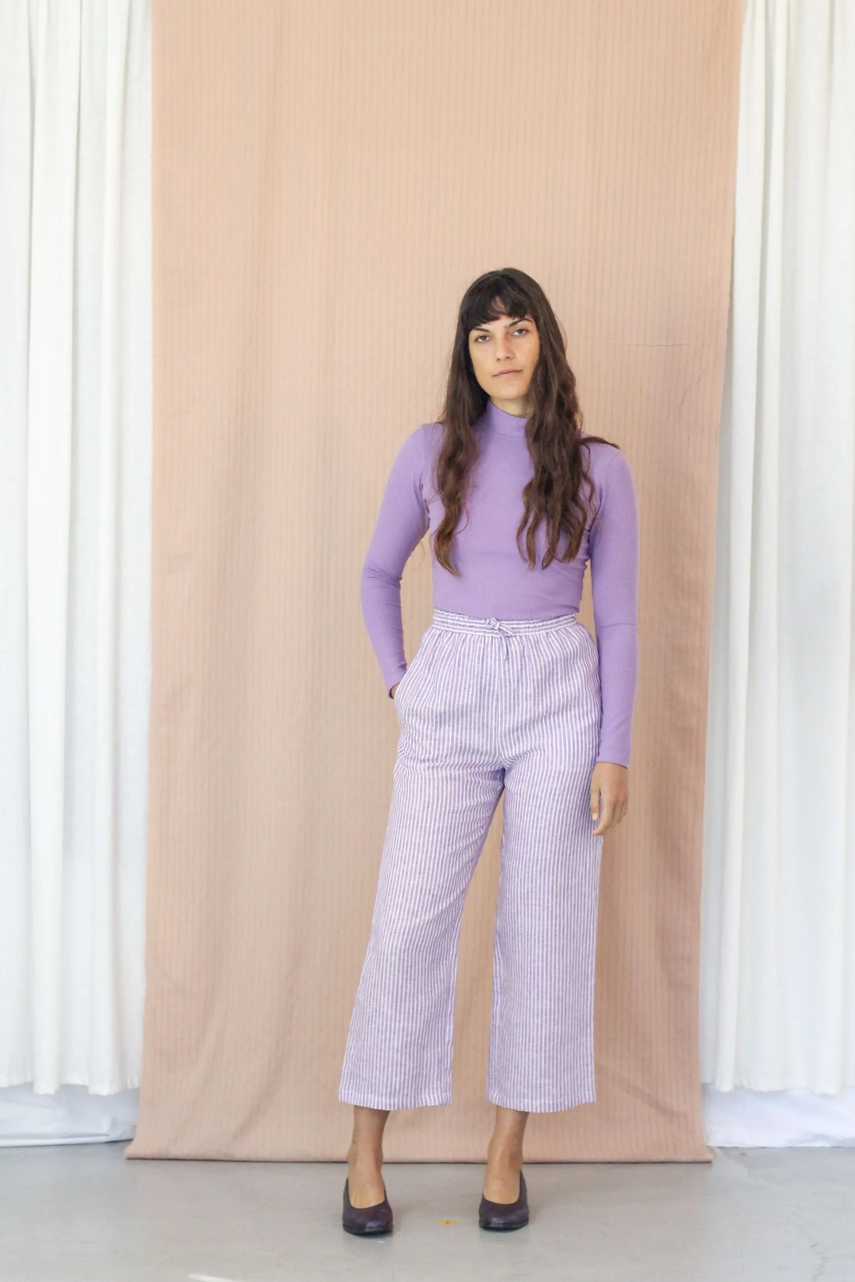 Grace Trousers- Lilac Stripe