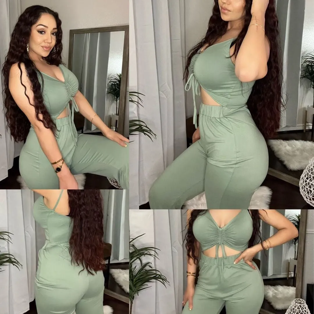 Green jumpsuit