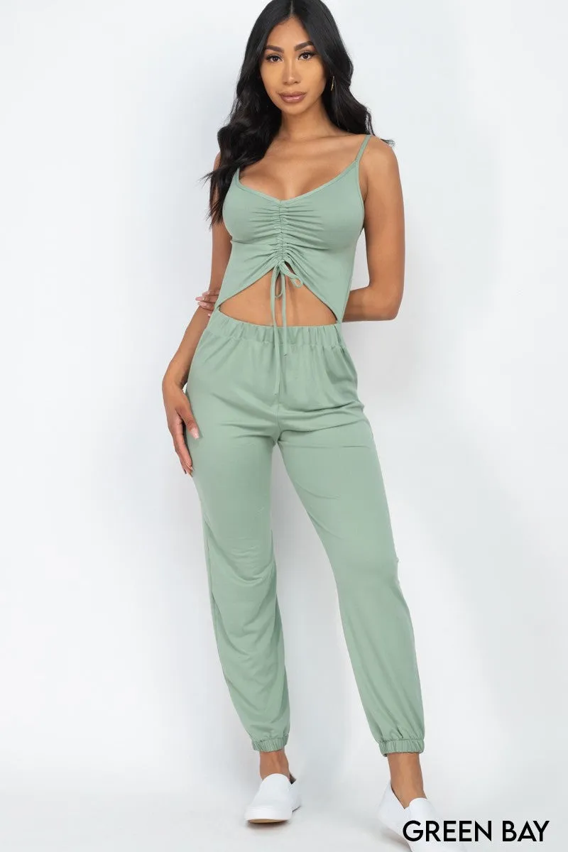 Green jumpsuit