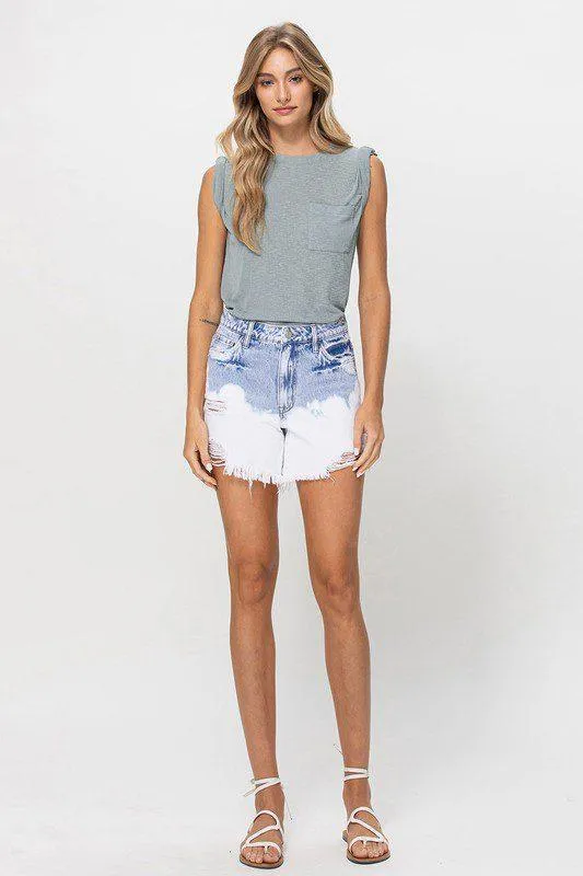 High Rise Mom Shorts Tranquil
