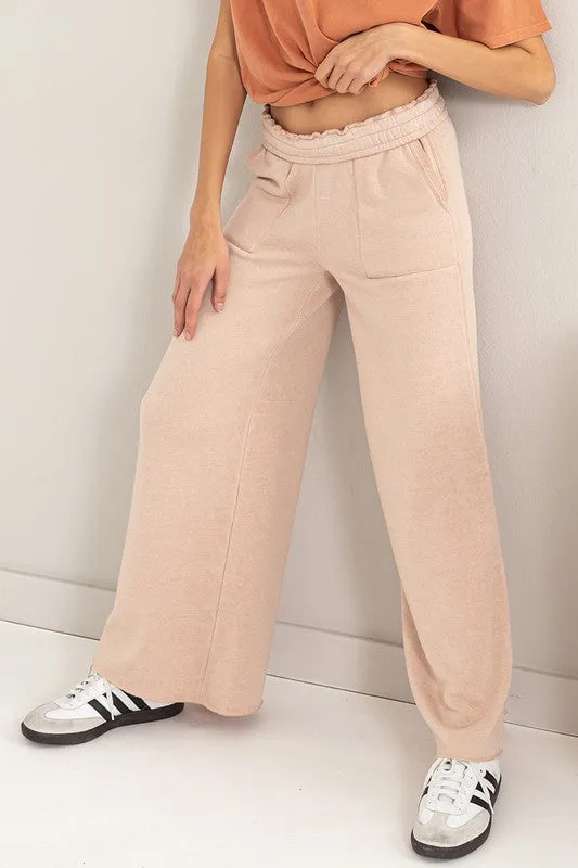 High Rise Wide Leg Drawstring Sweatpants