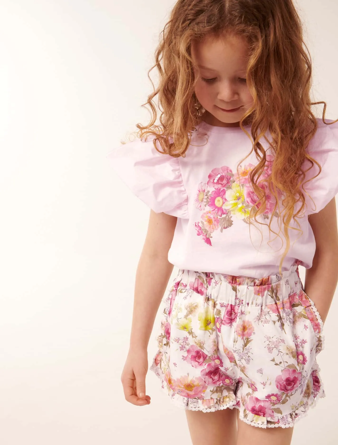 Joy Puff Sleeve Applique Girls T-shirt