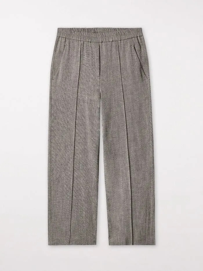 Luisa Cerano Linen Dark Grey Wide Leg Trousers 658402 3356 1701