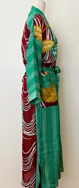 Luxurious Rich Silk Long Kimono Duster. Abstract Print