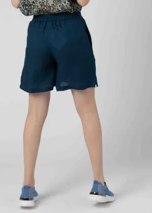 Lyla Linen Relaxed Elastic Waist Pull On Shorts