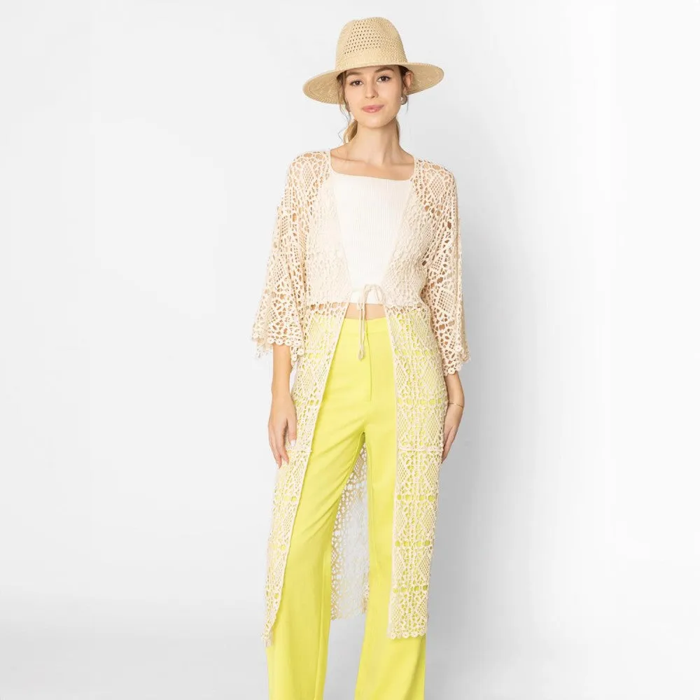 Malibu Crochet Kimono Cardigan
