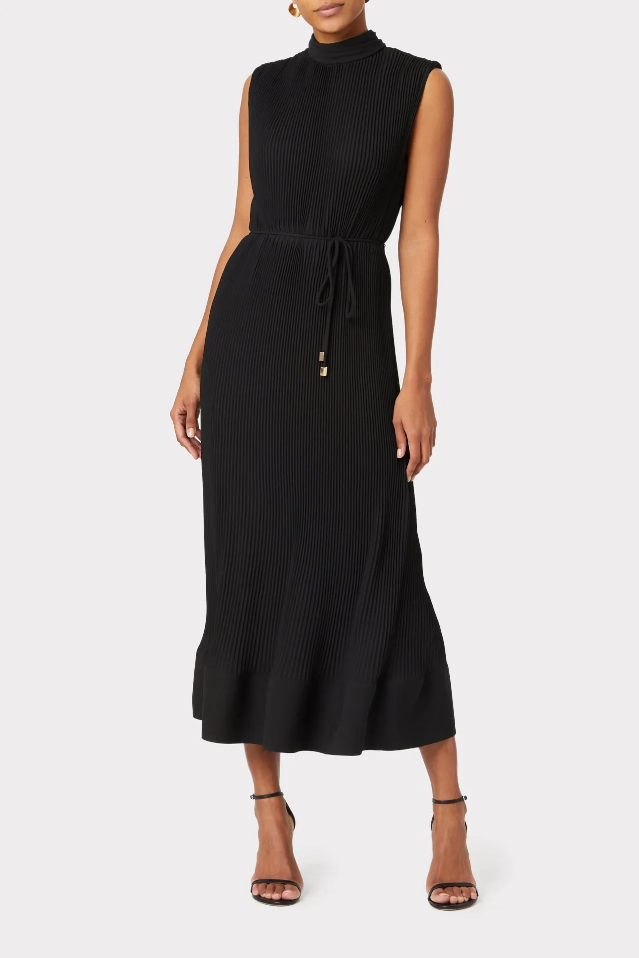 Melina Solid Pleated Dress