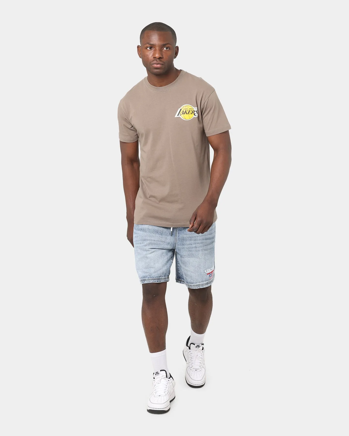 Mitchell & Ness Los Angeles Lakers Team Tonal Logo Short Sleeve T-Shirt Walnut