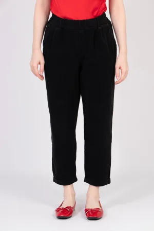 Olive Tapered Leg Trousers - Black, Babycord