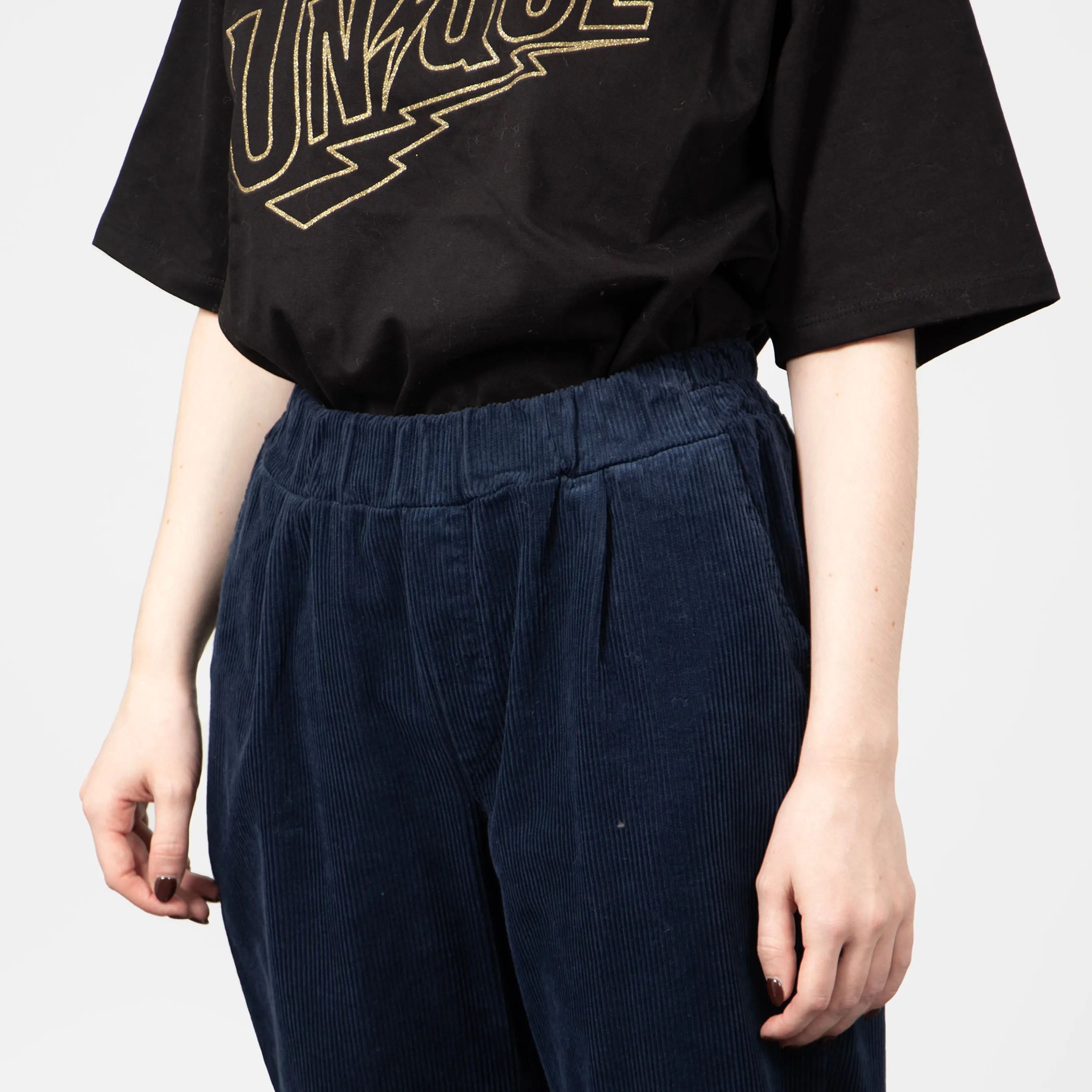 Olive Tapered Leg Trousers - Navy Blue, Babycord