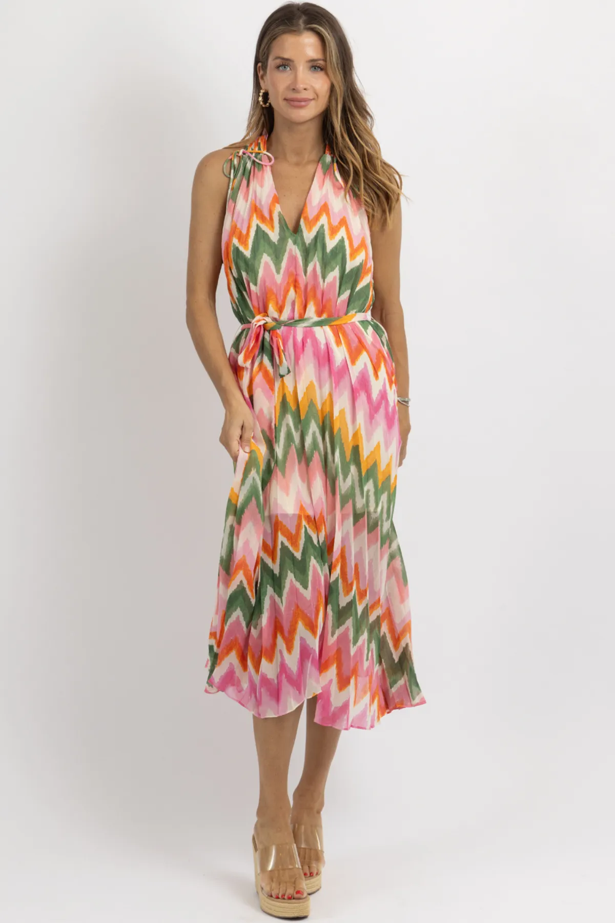 PALOMA PLEATED MIDI DRESS