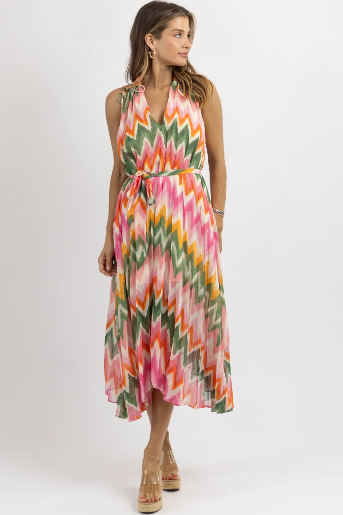 PALOMA PLEATED MIDI DRESS