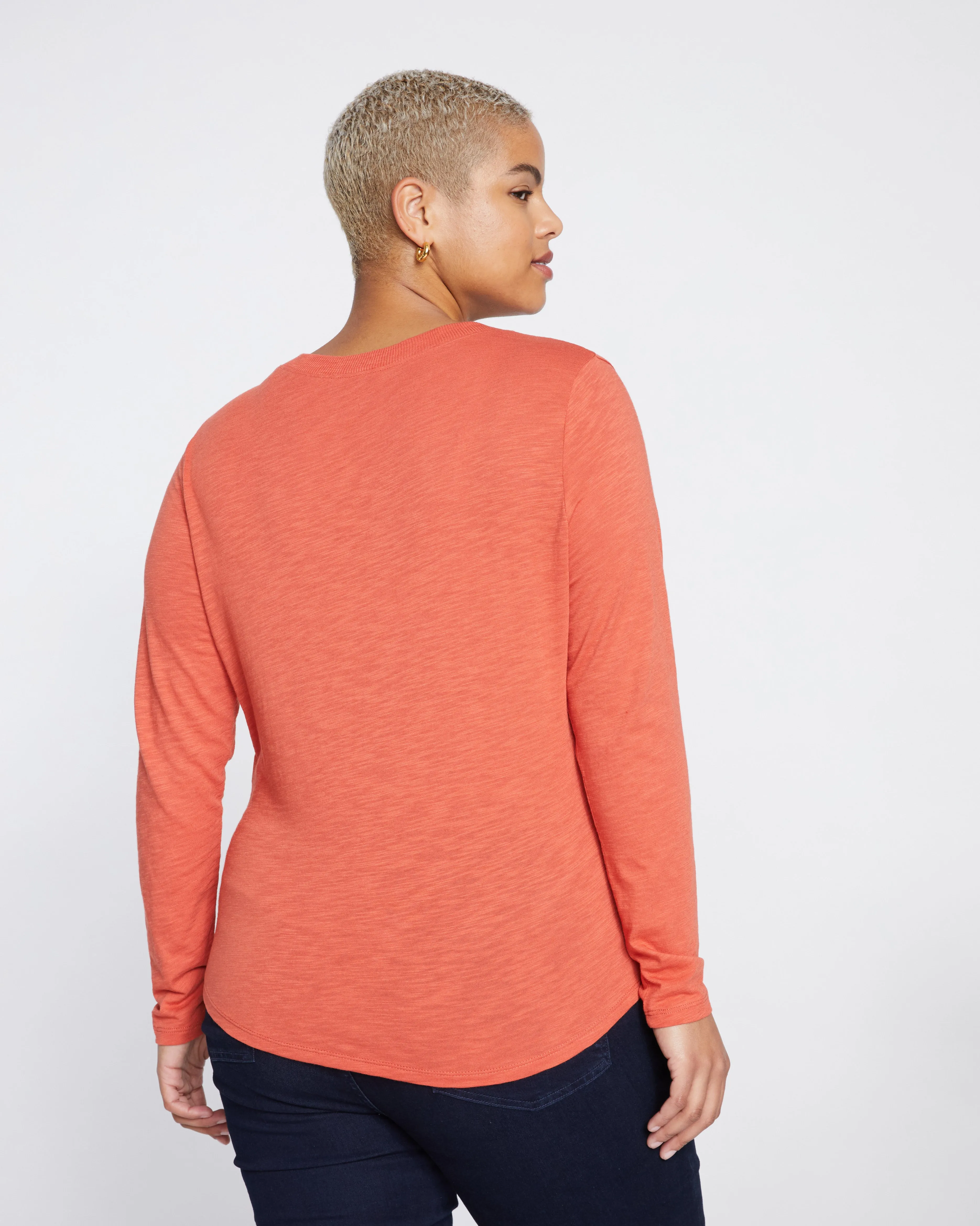 Phoenix Light-As-Air V Neck Tee - Aperol