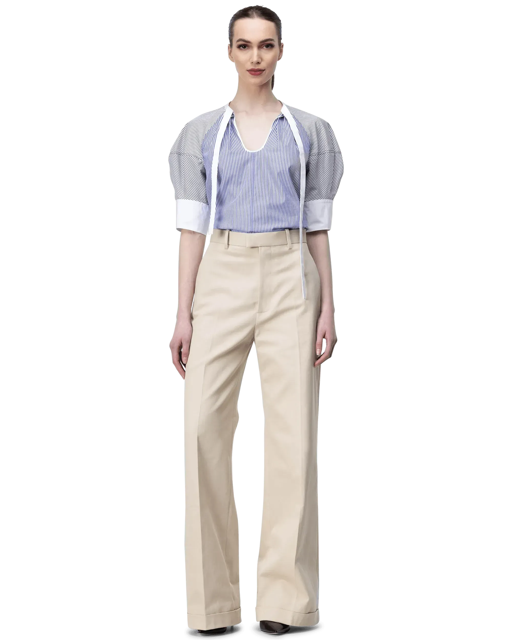 Pinstriped Poplin Top