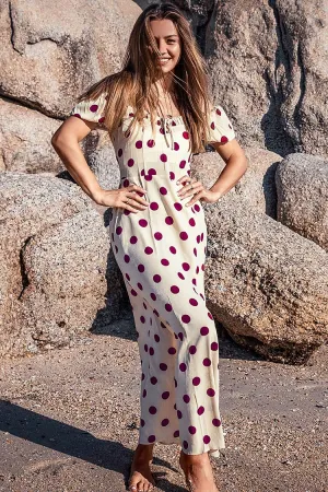 Polka Dot Off Shoulder Maxi dress