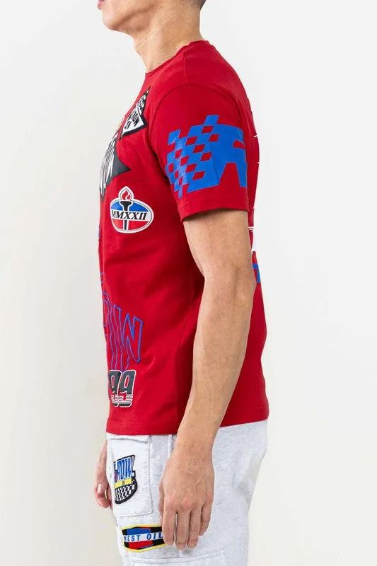 Red First Never Last Racking Patches Tee