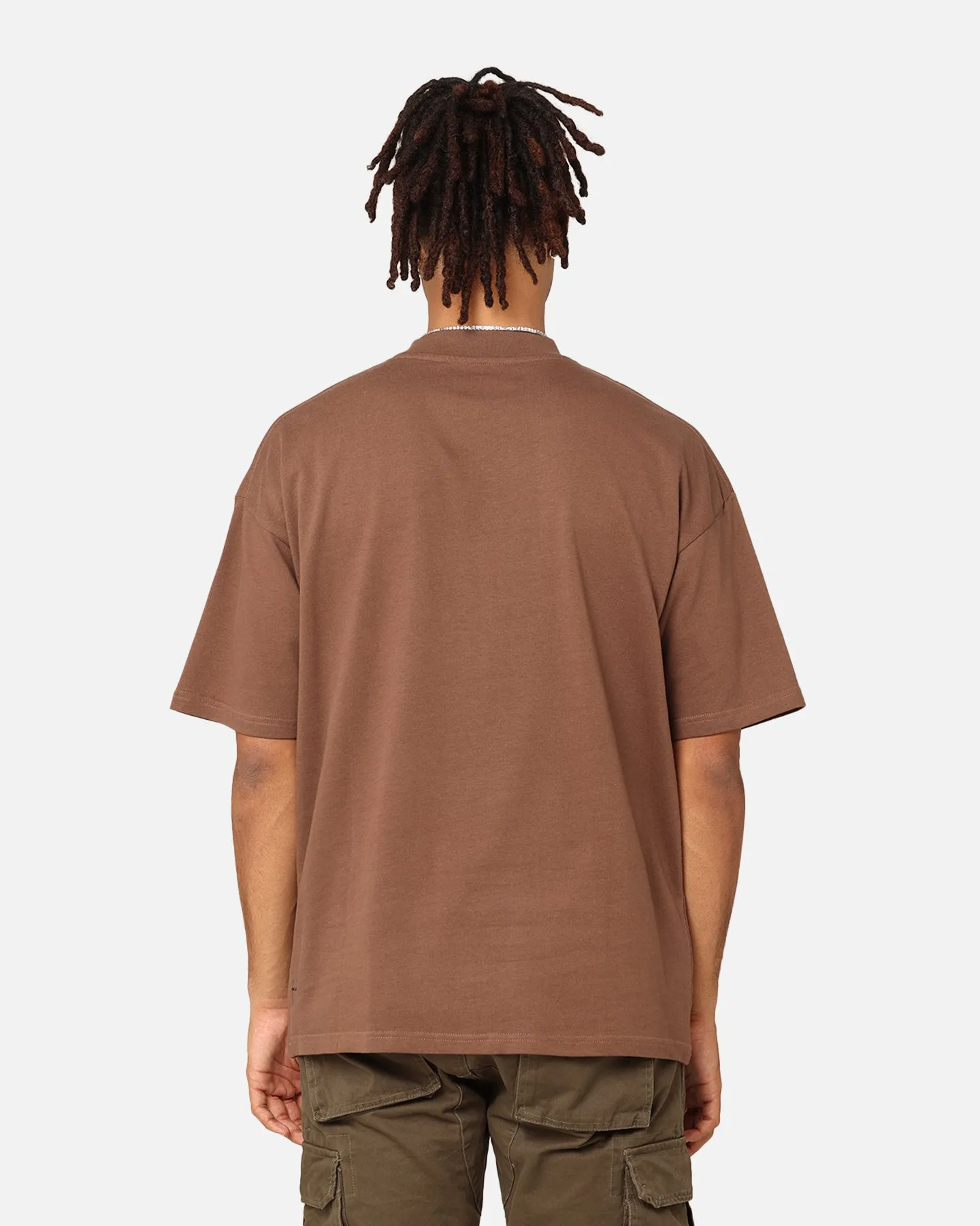 Saint Morta Scripture Mock Neck T-Shirt Brown