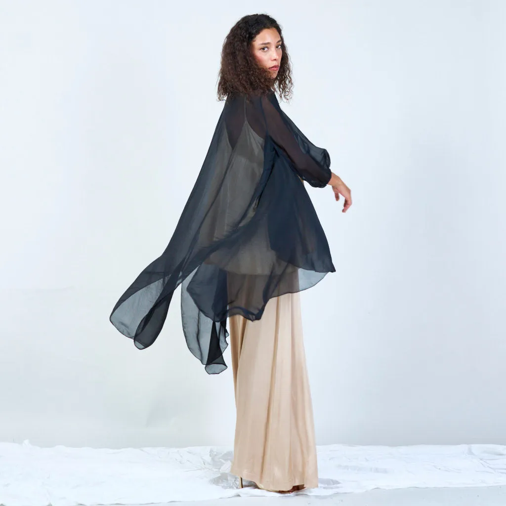 Silk chiffon sheer duster cardigan wholesale